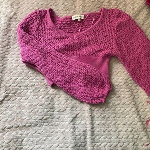 Pink crop sweater